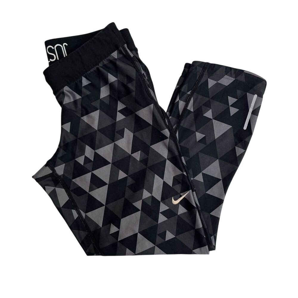 Nike Just Do It Curvy Womens Triangle Geometric Leggings, Nike Black & Grey D13